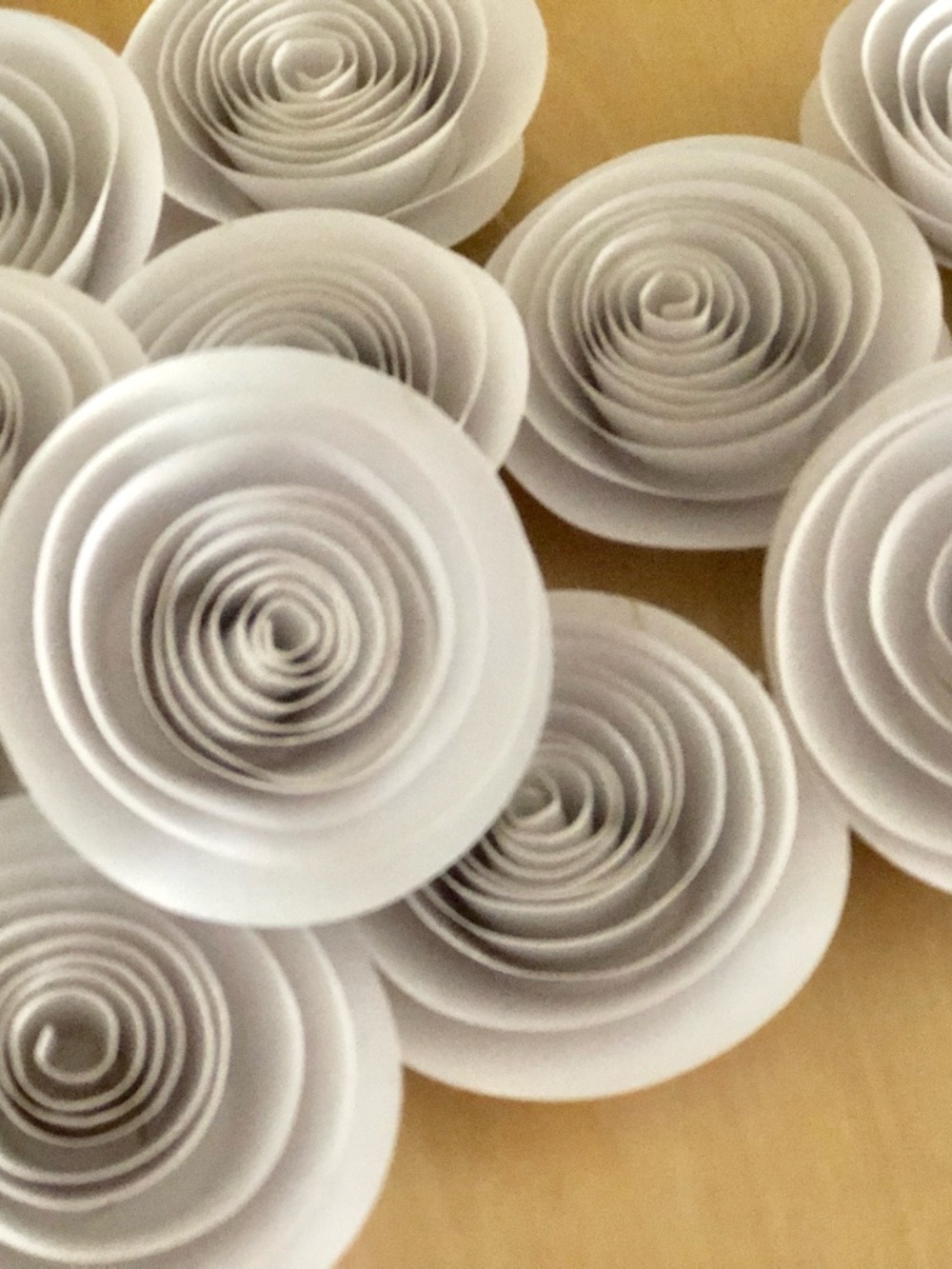 White Paper Rose Wall Flowers - Decorative Home Accent